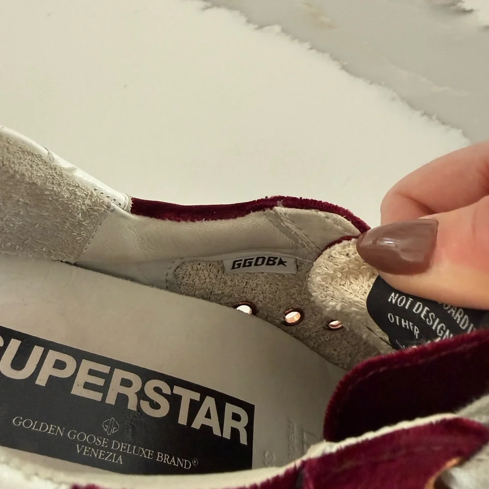 Golden Goose Burgundy Superstar sneakers velvet *rare* - Picture 7 of 8